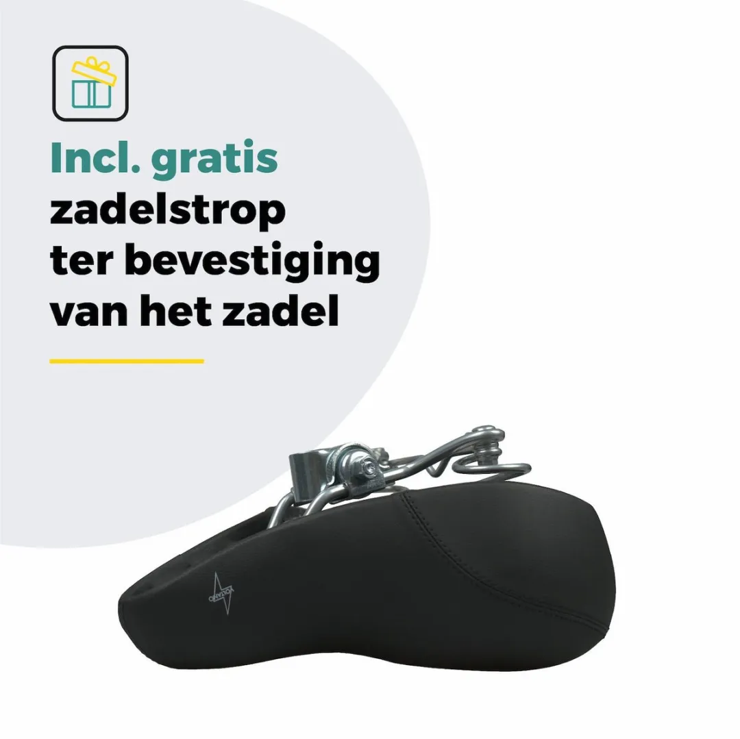 Voltano XXXL Big City Fietszadel - Zwart - XXL Zitvlak