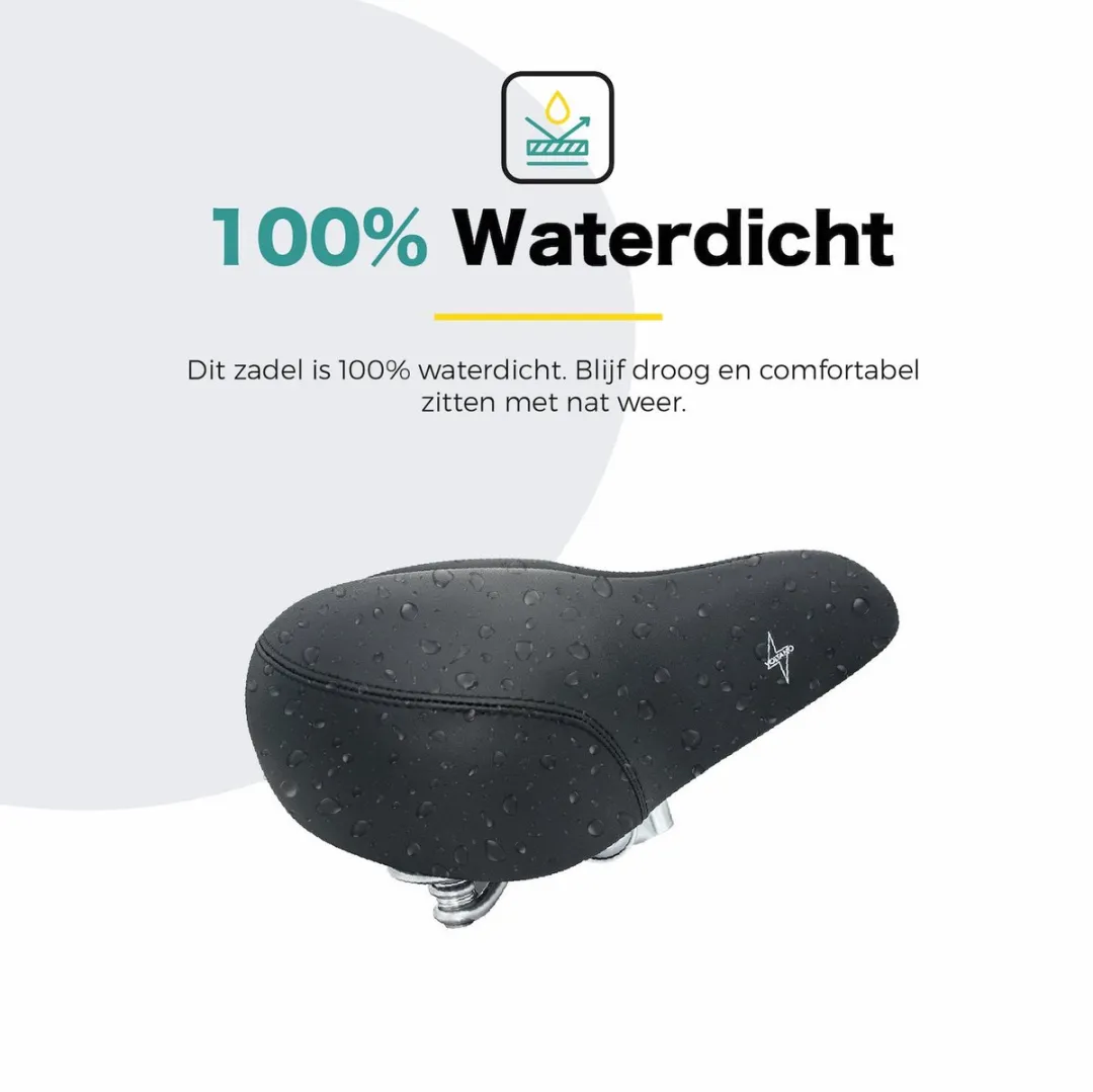 Voltano XXXL Big City Fietszadel - Zwart - XXL Zitvlak