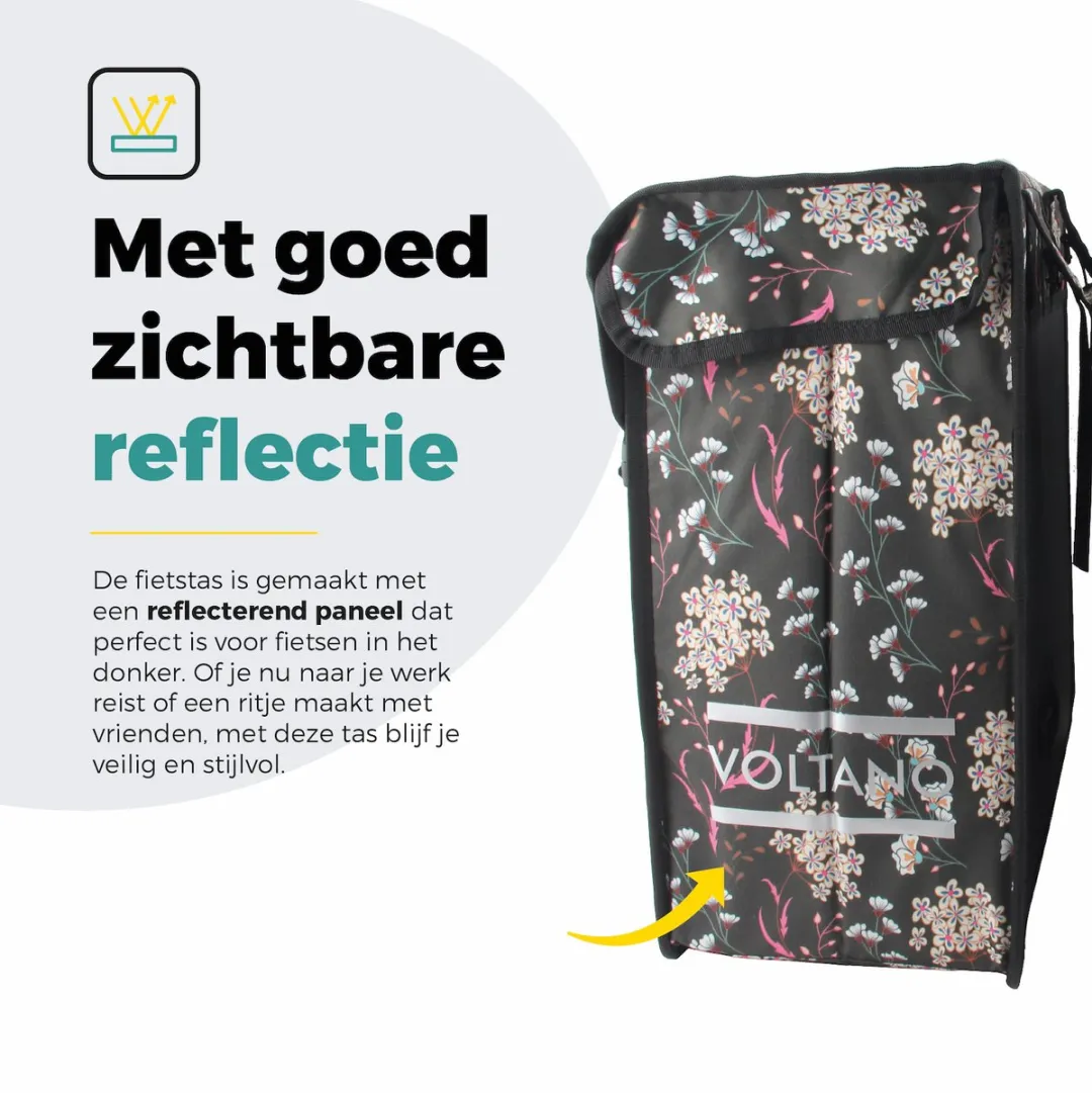 Voltano Dubbele Fietstas XXL Pink Elegance 60L - Waterdicht