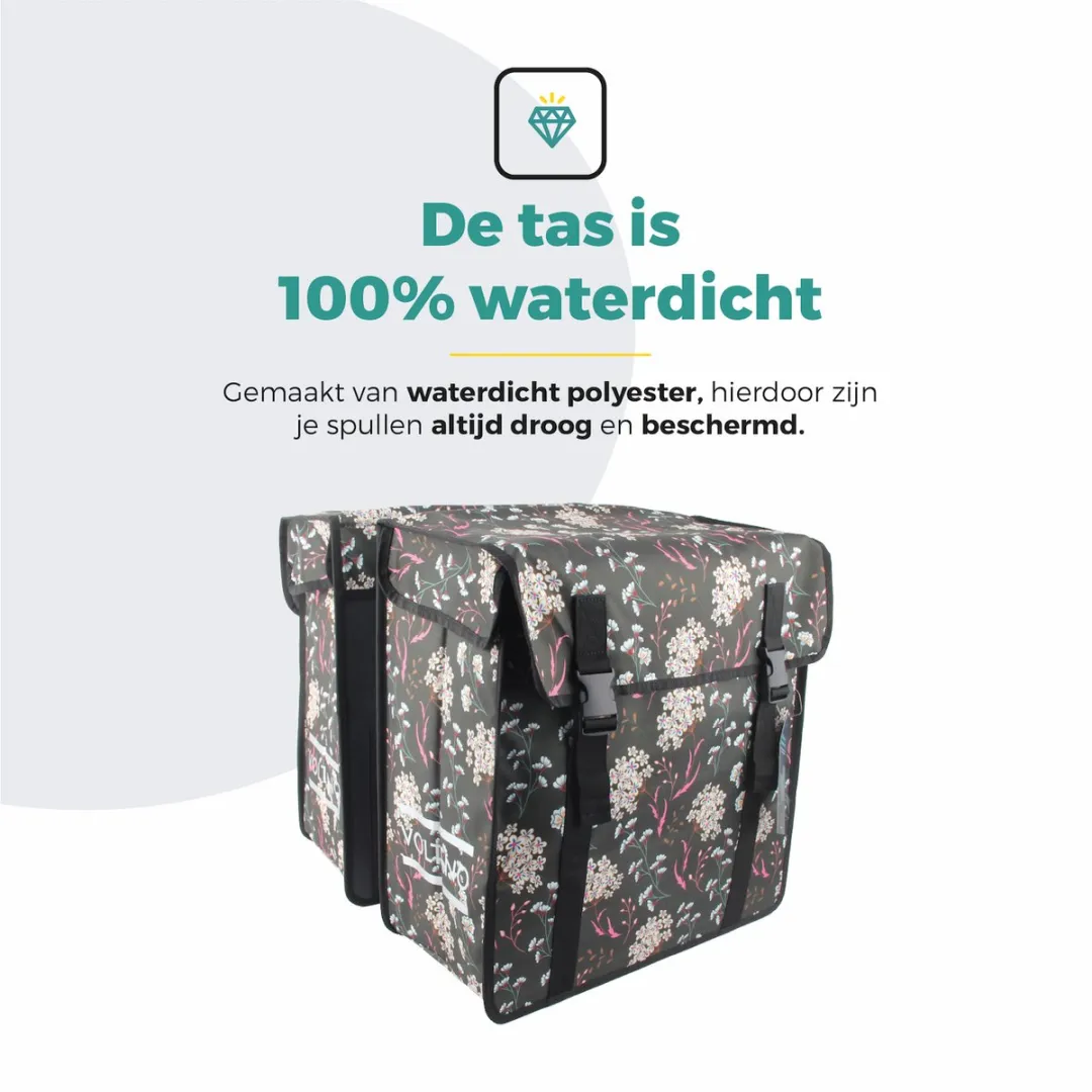 Voltano Dubbele Fietstas XXL Pink Elegance 60L - Waterdicht