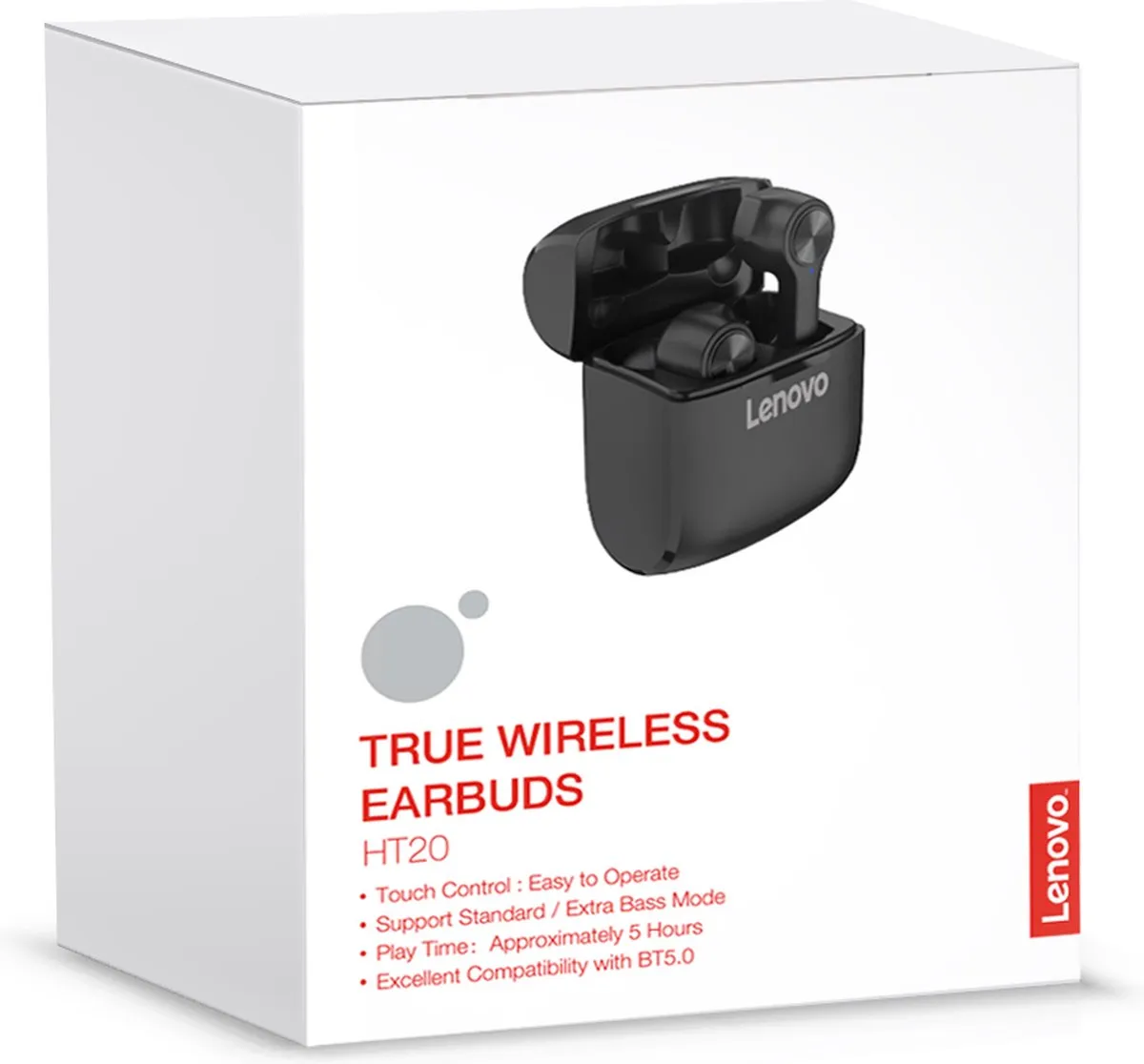 Lenovo HT20-BK True Wireless Oordopjes - Zwart