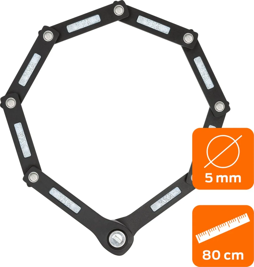 AXA Fold Lite 80 Vouwslot 80cm - 5mm Schakels - Zwart