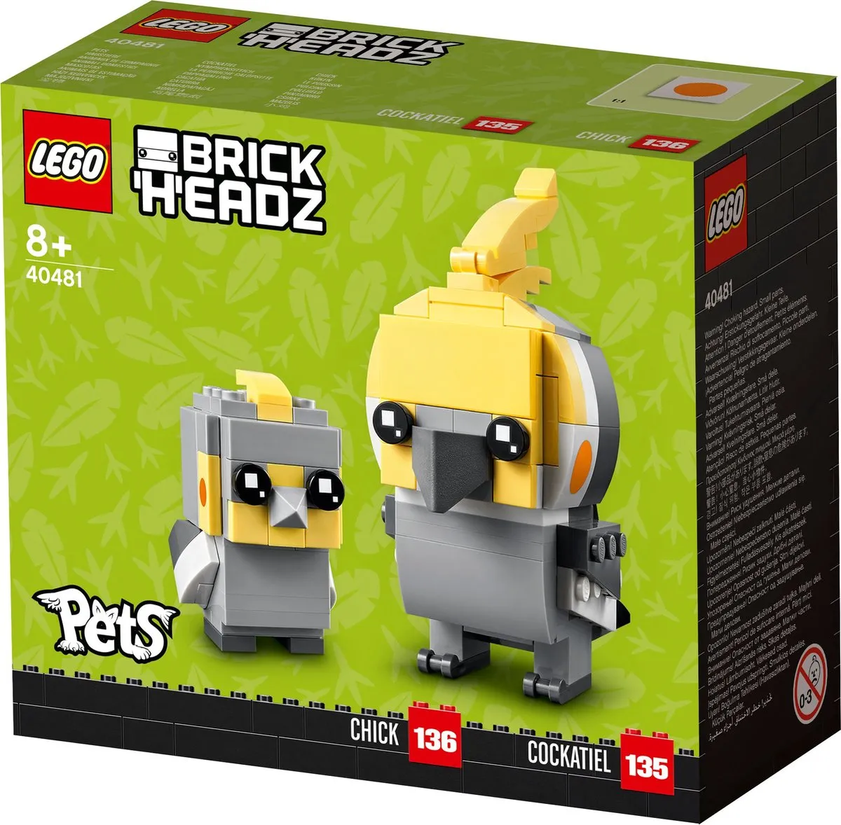 LEGO BrickHeadz Valkparkiet 40481 - 219 Stukken - Grijs/Geel
