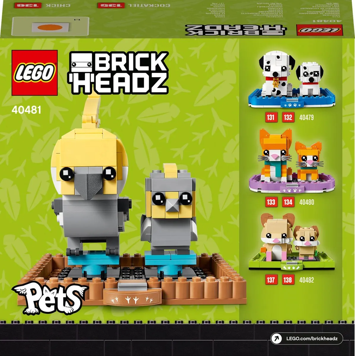 LEGO BrickHeadz Valkparkiet 40481 - 219 Stukken - Grijs/Geel