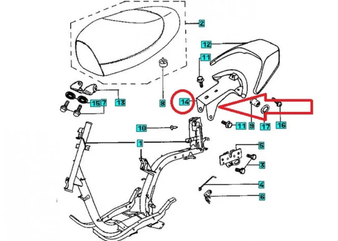 Peugeot 50 Speedake Achterspoilersteun 731726N