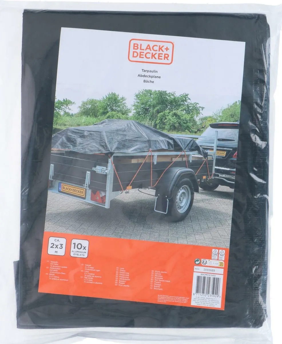 BLACK+DECKER Dekzeil 2x3m - Waterdicht