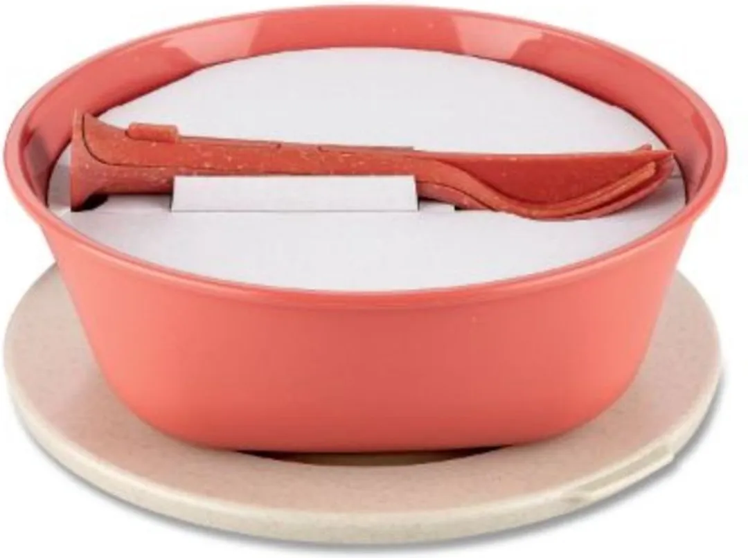 Bio Circulair Schaal met Deksel en Bestekset 1,3 liter - Coral
