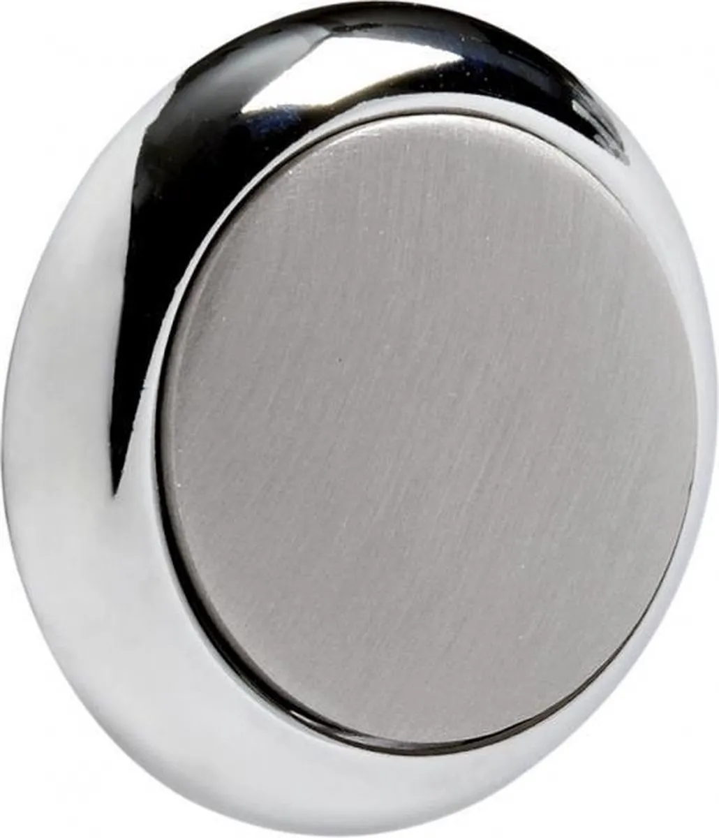 Kunststof - verchroomde knop en ring voor pushlock - Drukknop