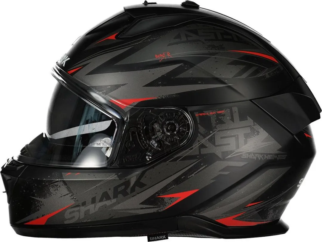 Shark D-SKWAL 3 Blast-R Scooterhelm - Maat L - Mat Zwart/Antraciet/Rood - afbeelding 2 van 6