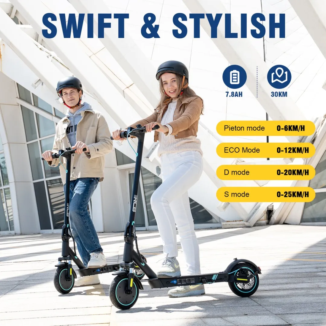 RCB R17 Opvouwbare Elektrische Step 25 km/u - 10 Inch - Zwart