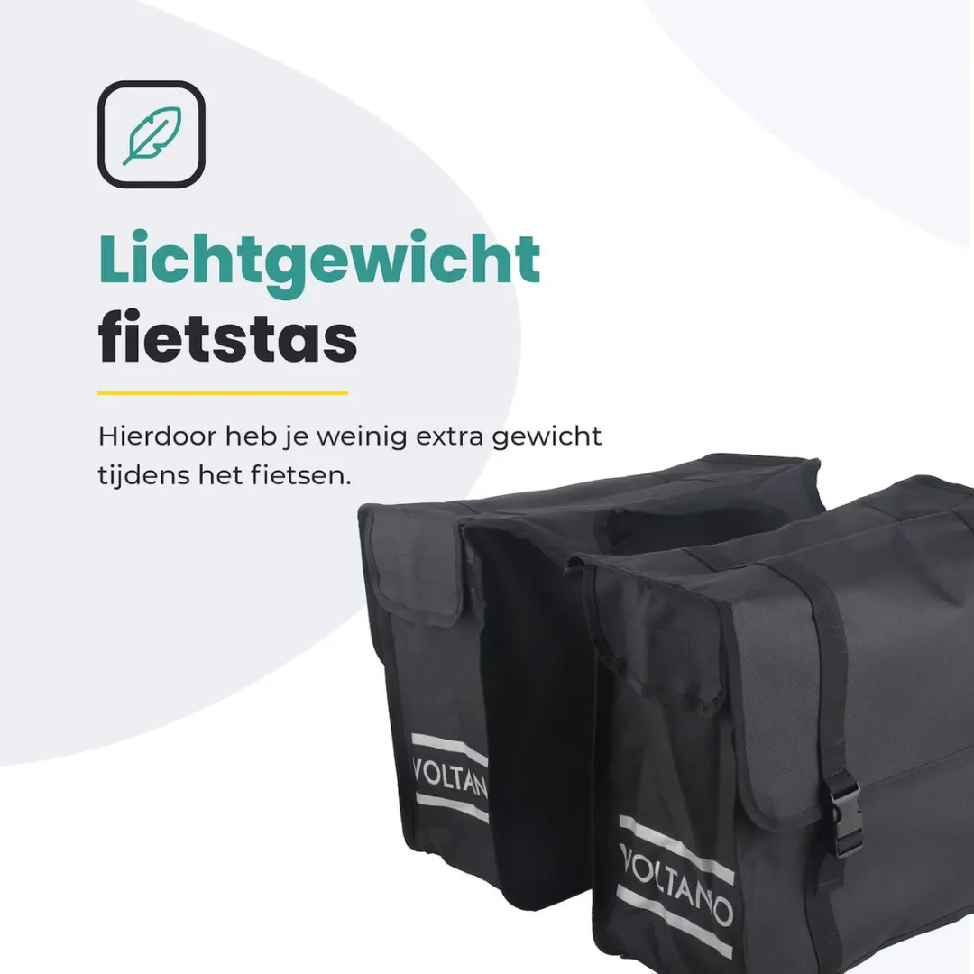 Voltano Dubbele Fietstas XL 48L - Zwart