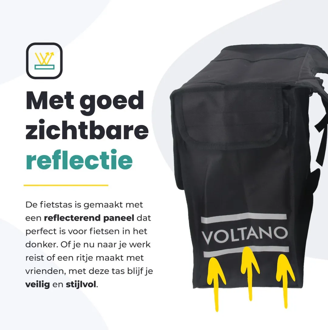 Voltano Dubbele Fietstas XL 48L - Zwart
