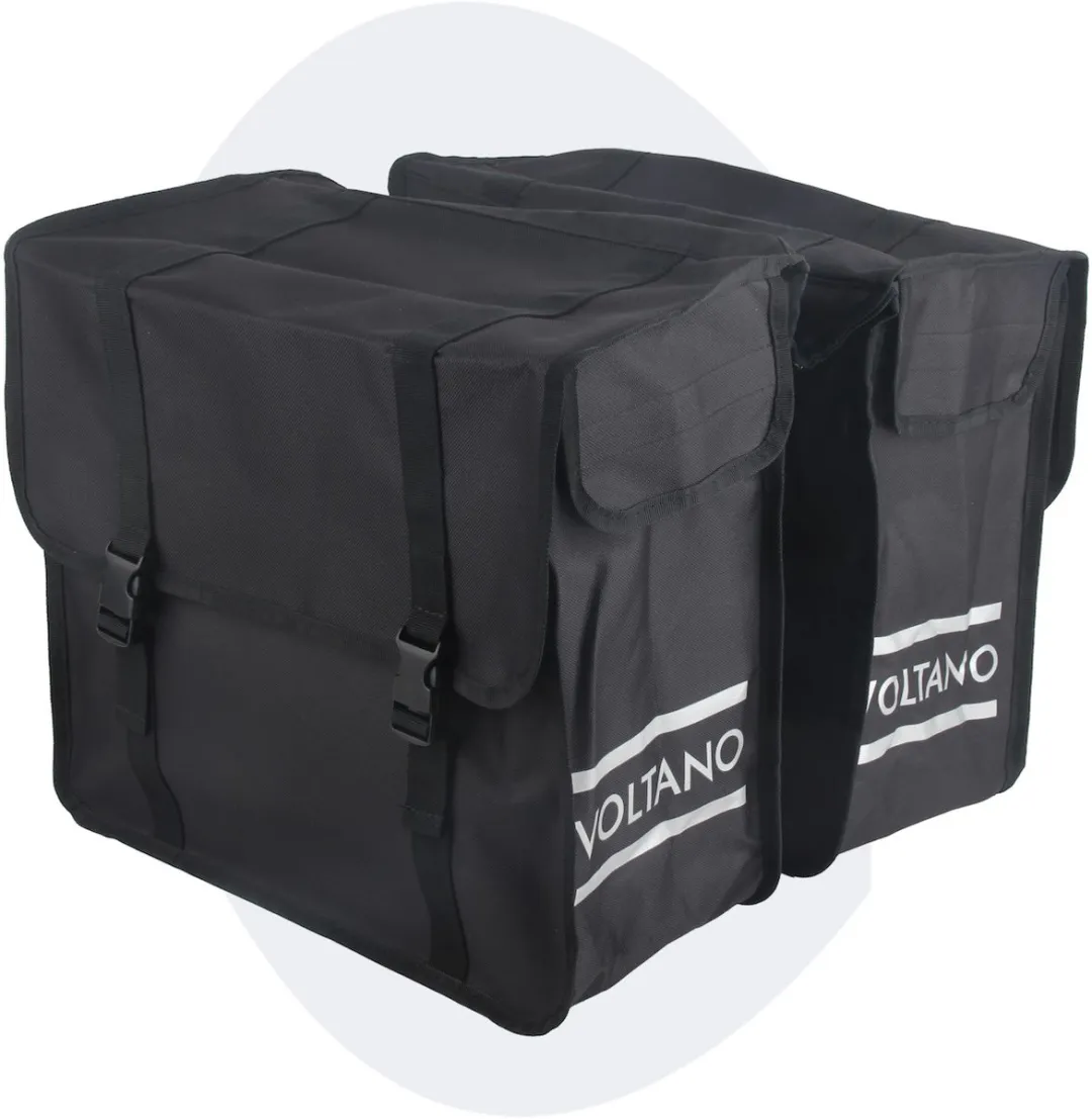 Voltano Dubbele Fietstas XL 48L - Zwart