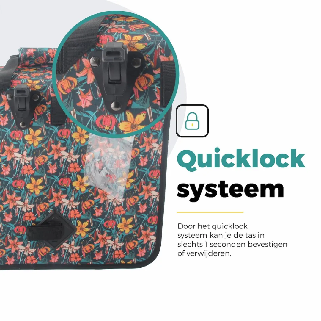 Voltano Enkele Shopper Fietstas 17L - Floral Fiesta