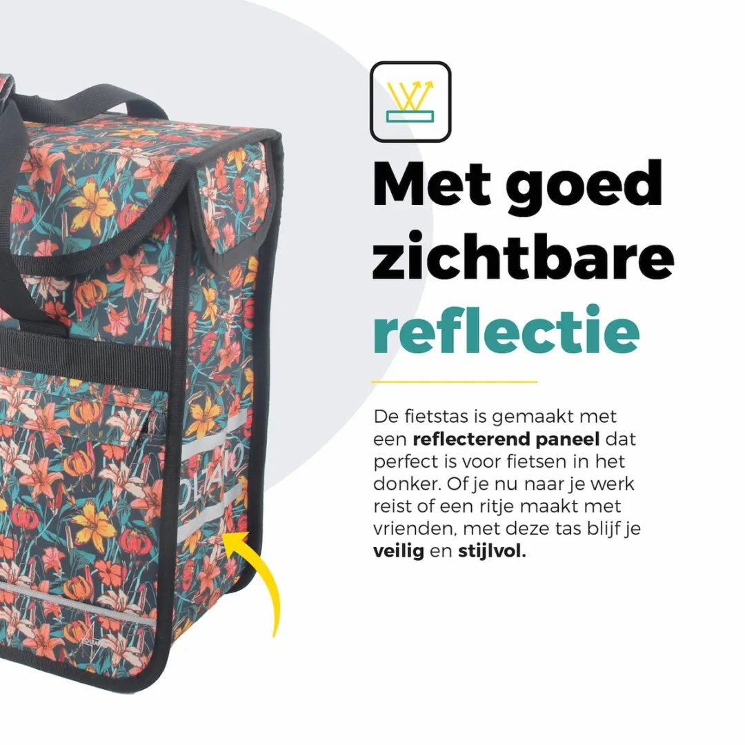 Voltano Enkele Shopper Fietstas 17L - Floral Fiesta - afbeelding 6 van 6