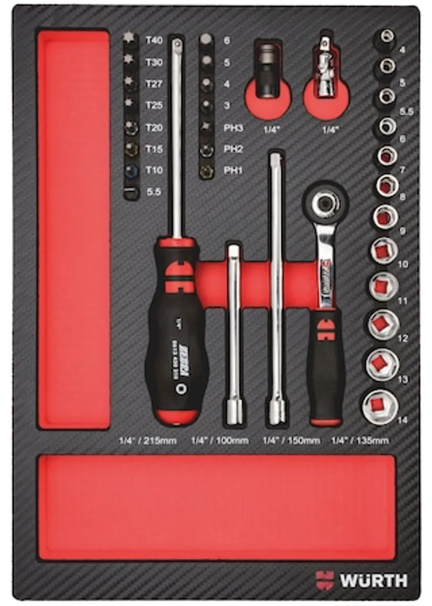 Würth Systeemassortiment 4.4.1 Dopsleutel 1/4" 33-delig - 1 Stuk