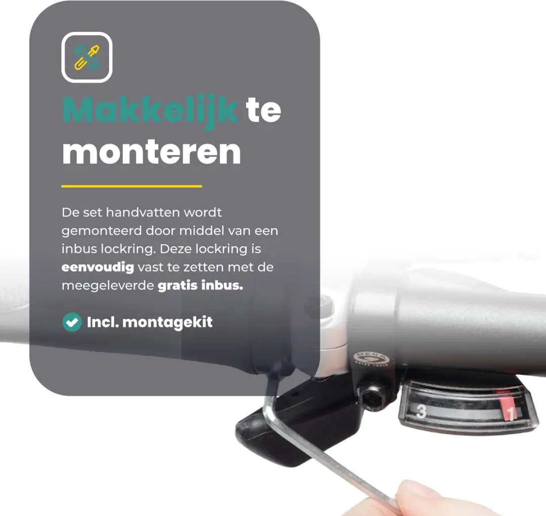 Voltano Ergonomische Handvatten met Bar Ends - Zwart - afbeelding 6 van 6