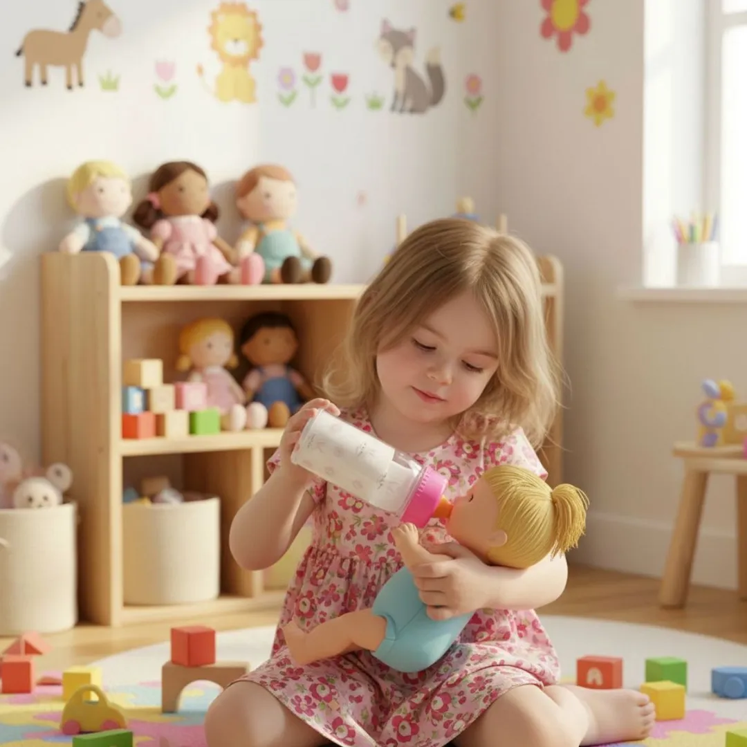 Eddy Toys Magic Drinking Bottle - 26088 - Magische Drinkfles voor Poppen - Magic Drinking Bottle met Verdwijneffect - Poppenaccessoire - 18m+ - Roze