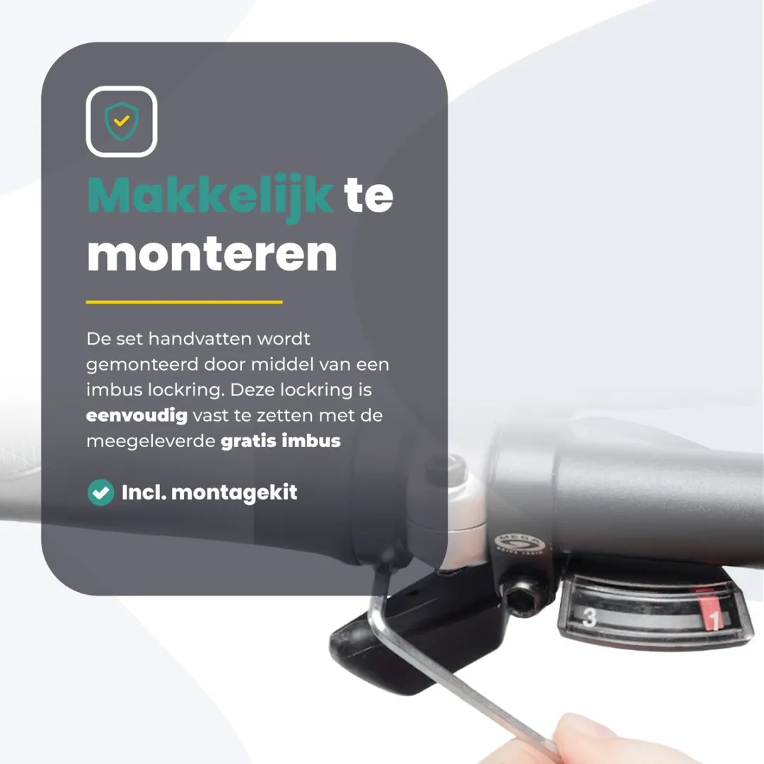 Voltano Ergonomische Fiets Handvatten met Bar Ends - Zwart