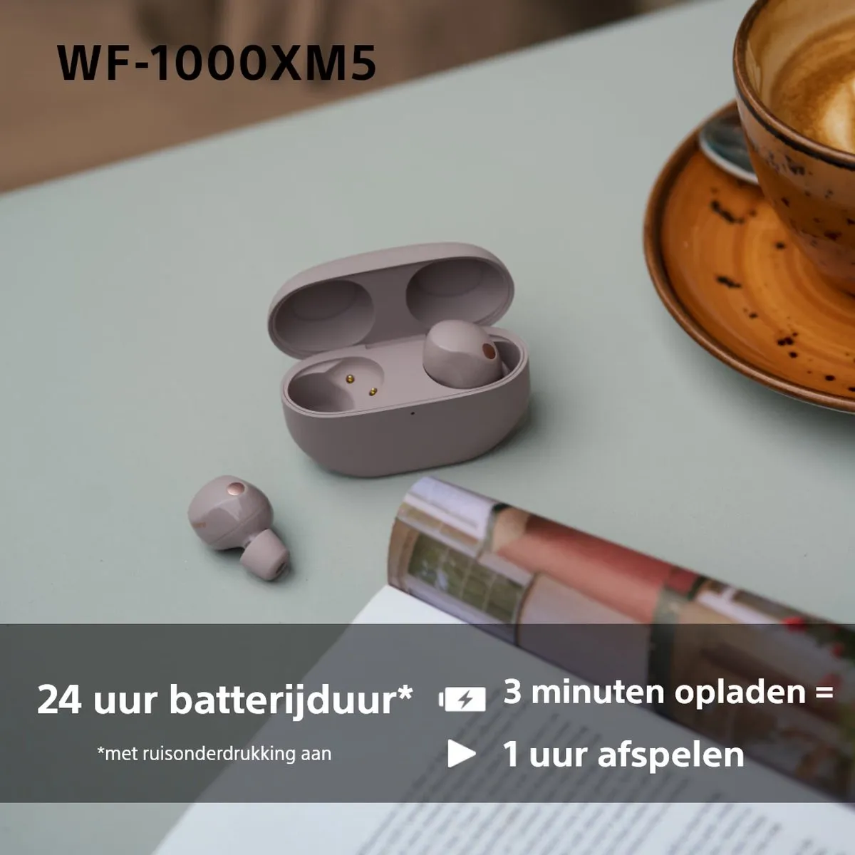 Sony WF-1000XM5 Noise Cancelling Oordopjes - Roze