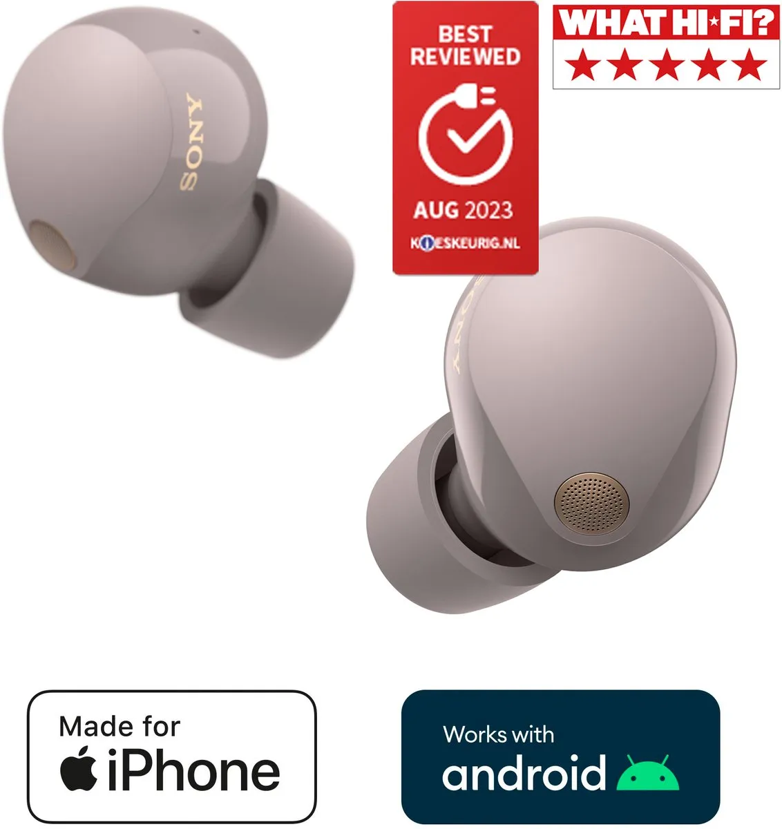 Sony WF-1000XM5 Noise Cancelling Oordopjes - Roze