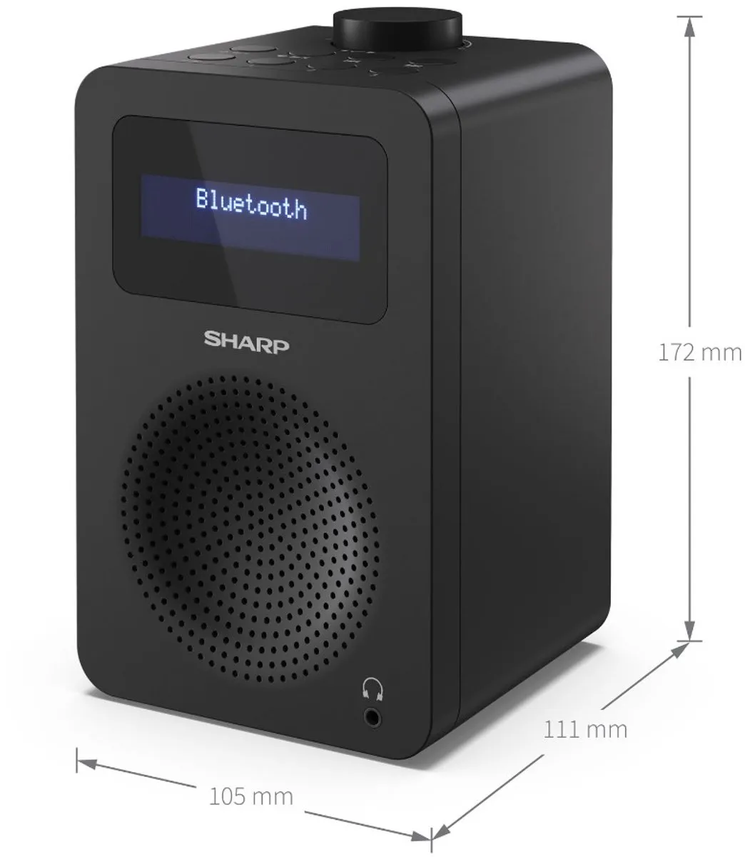 Sharp Tokyo DR-430BK DAB+ FM Radio - Bluetooth - Zwart