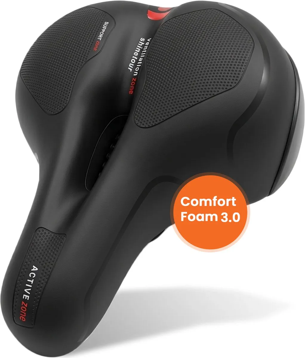 Fietszadel Unisex - Zadel - Stadszadel - Extra Comfortabel - Fietszadel Heren - Fietszadel Dames - Ventilerend - Unisex - Zwart