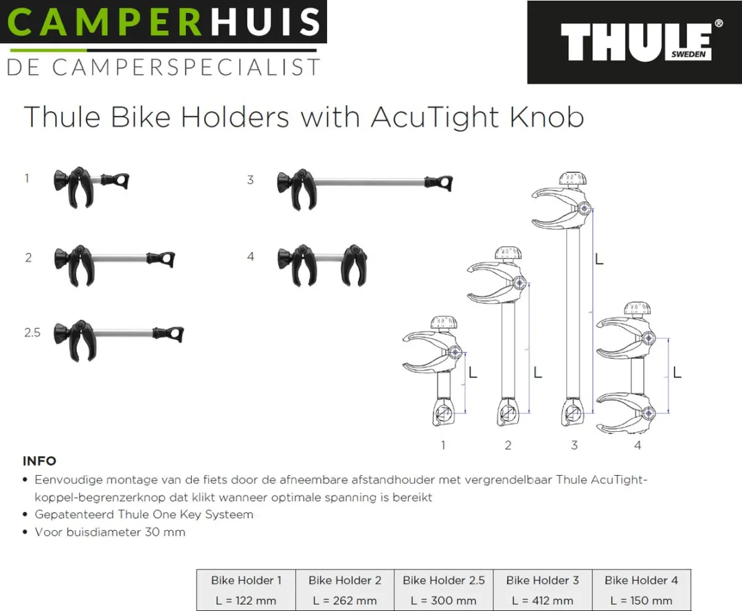 Thule Bike Holder 3 7541200 - 3 Fietsen - Zwart