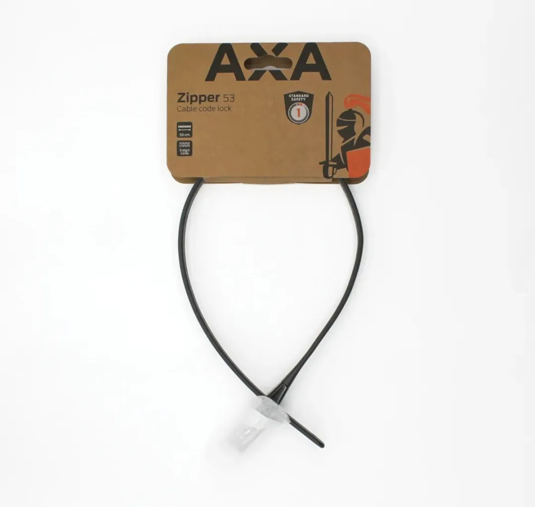 Axa Zipper Code Kabelslot 53cm x 10mm - Zwart