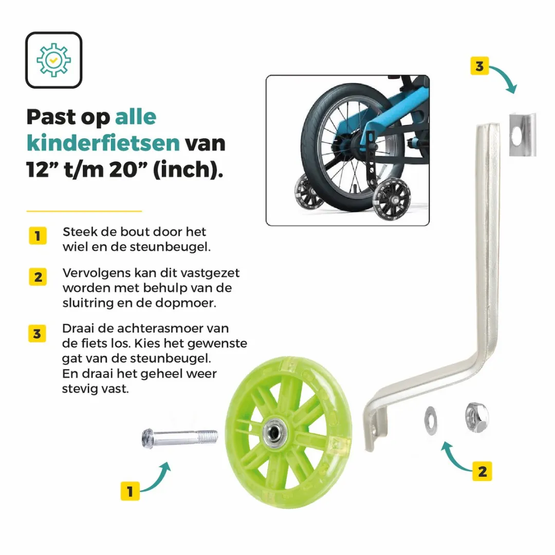 Voltano Zijwieltjes LED Verlichting Groen 12-20 inch