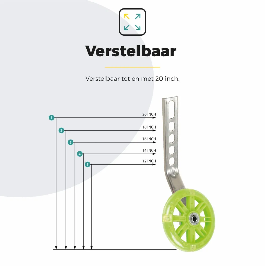 Voltano Zijwieltjes LED Verlichting Groen 12-20 inch