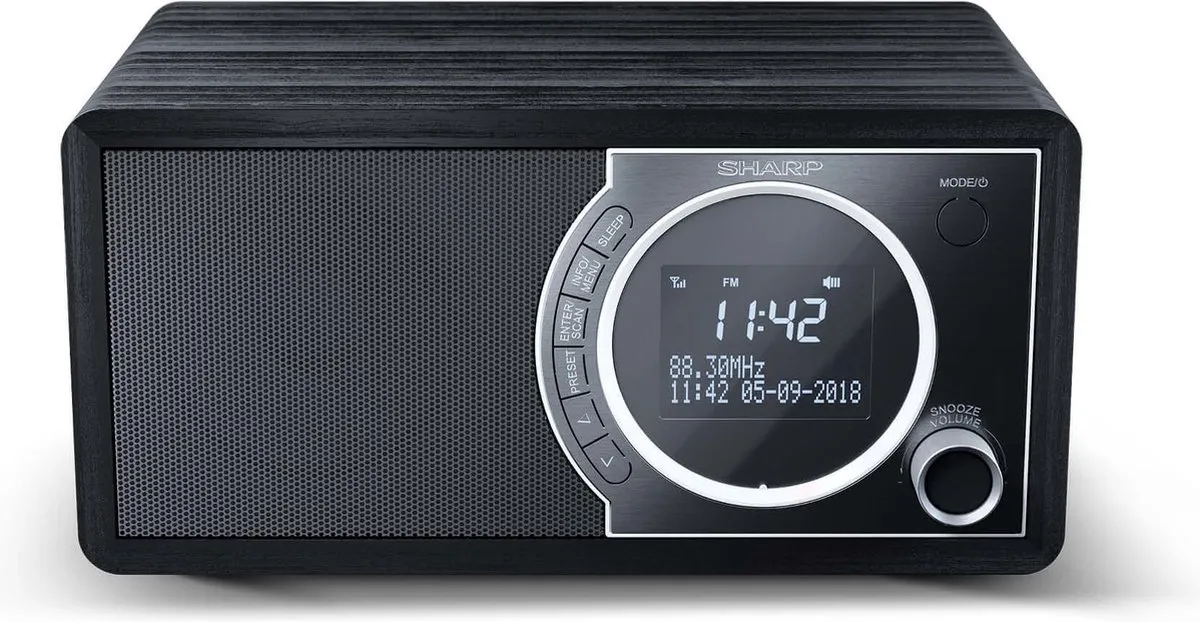 Sharp DR-450 Radioklok - 3W - Zwart