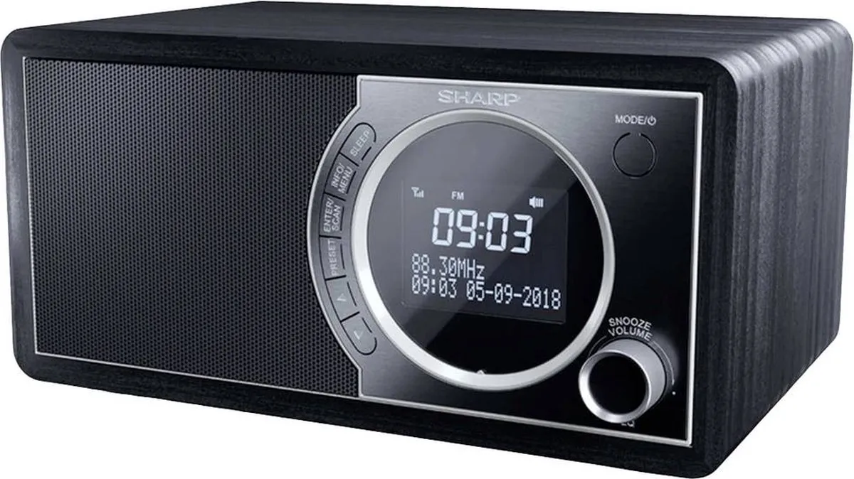 Sharp DR-450 Radioklok - 3W - Zwart