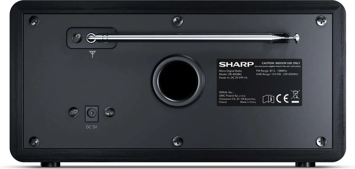 Sharp DR-450 Radioklok - 3W - Zwart - afbeelding 6 van 6