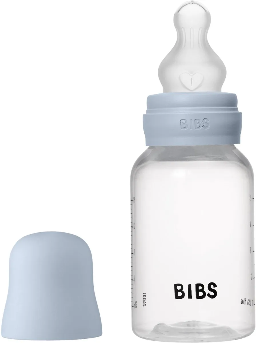Bibs Fles - Slow Flow - 150 ml - Silicone - Baby Blue
