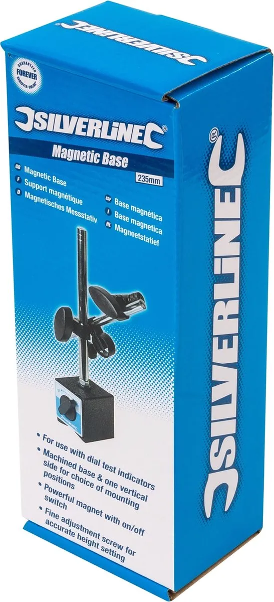 Silverline Magneetstatief 2-35mm - Staal - Zwart/Zilver