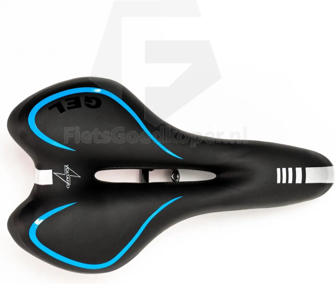 Voltano Trekking Fietszadel Gel - 45-155mm - Zwart/Blauw - afbeelding 6 van 6