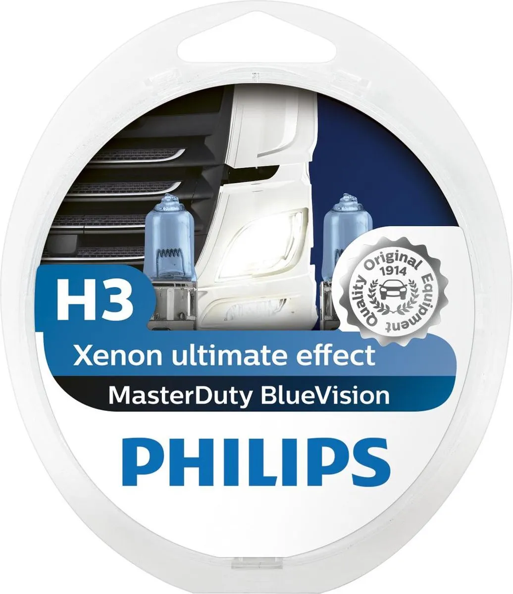 Philips Halogeenlamp MasterDuty Blue Vision H3 70W 24V - 2 Stuks