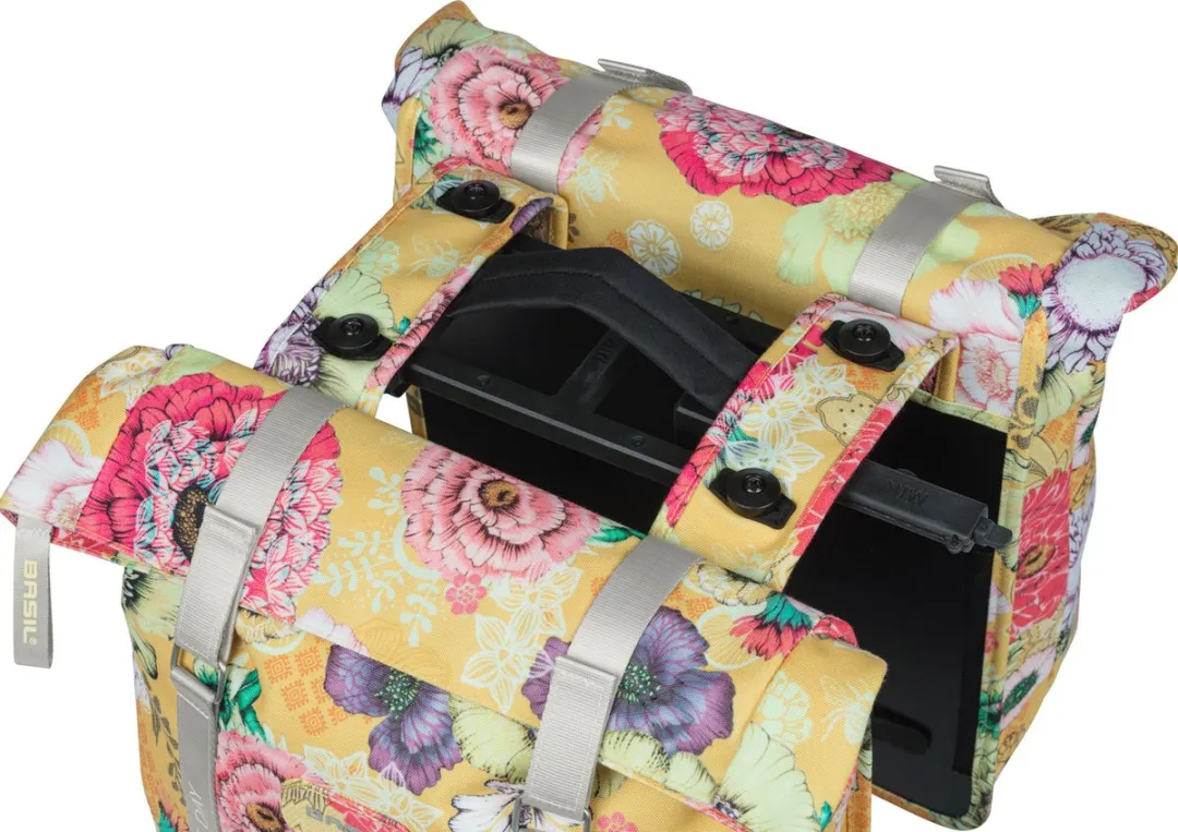 Basil Bloom Field Dubbele Fietstas MIK 28-35L - Geel