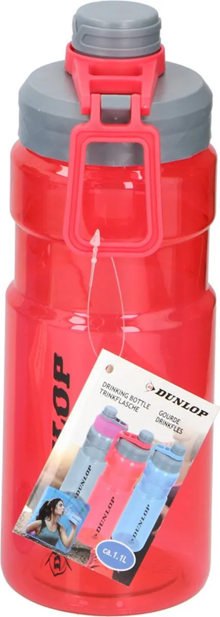 Dunlop Transparante Rode Sportfles - 2x 1100ml