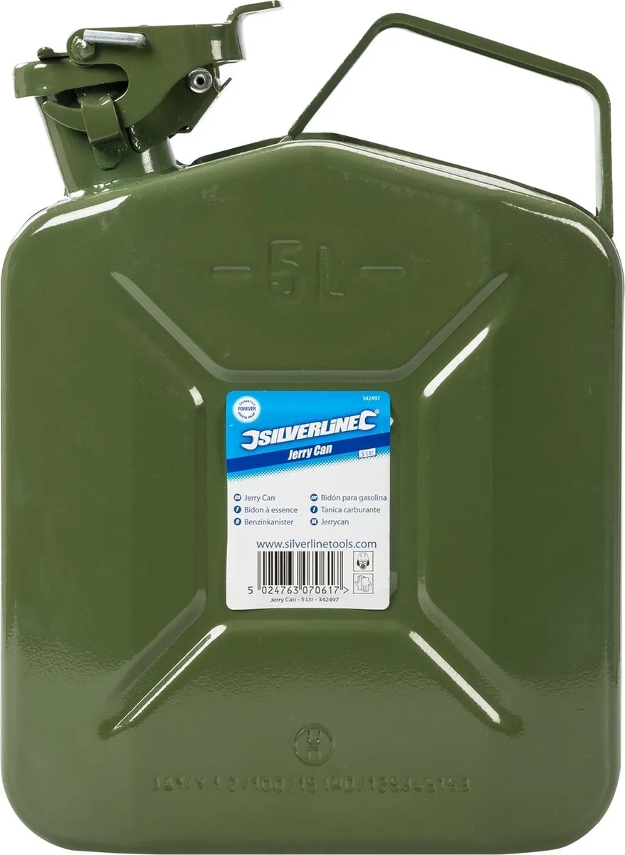 Silverline Metalen Jerrycan 5L - Groen
