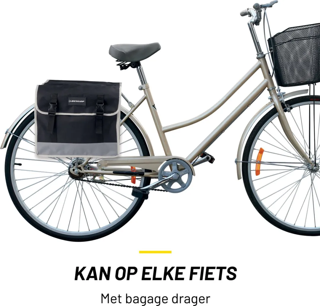 Dunlop Dubbele Fietstas 31L - Zwart/Grijs - afbeelding 6 van 6