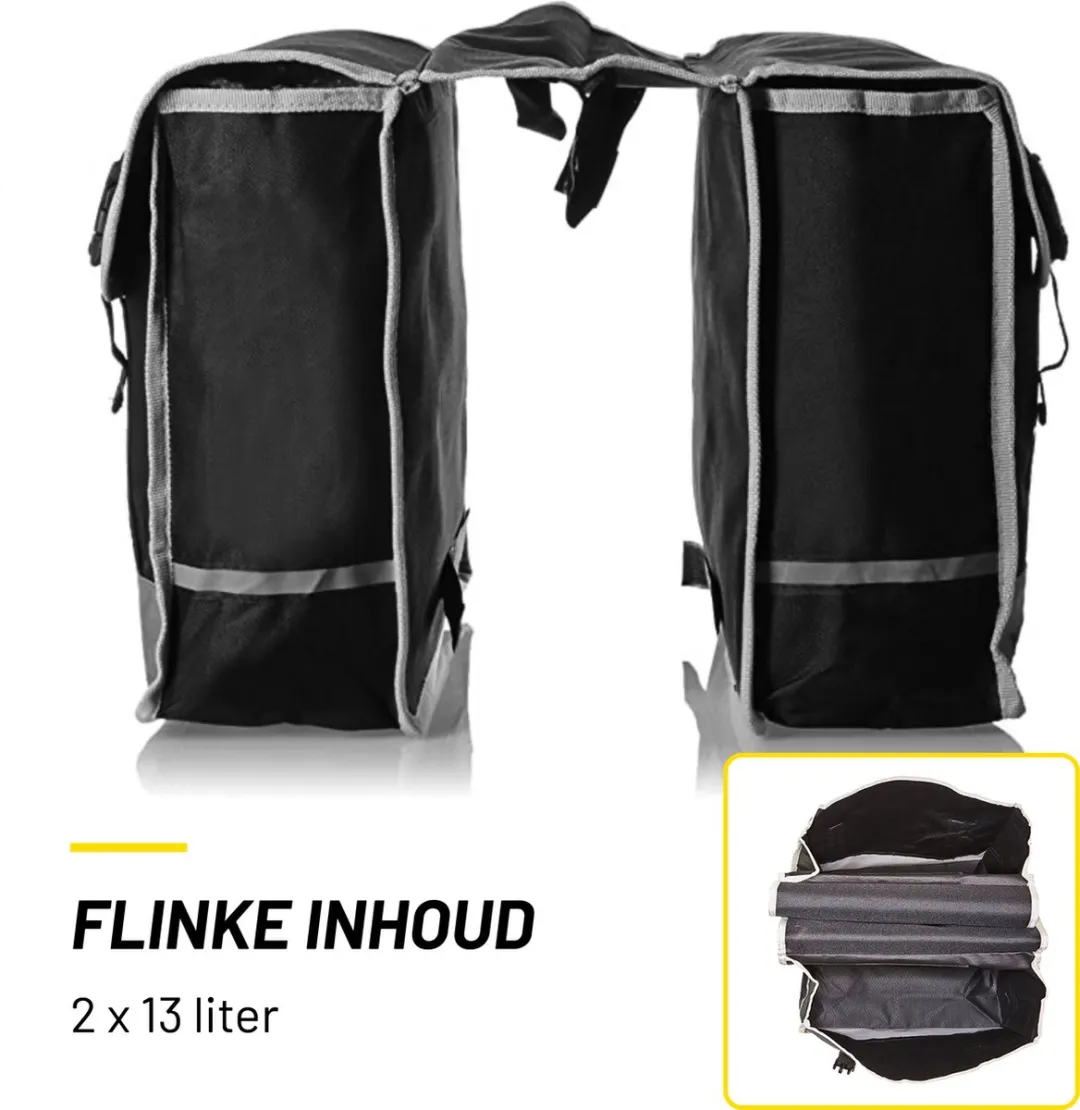 Dunlop Dubbele Fietstas 31L - Zwart/Grijs