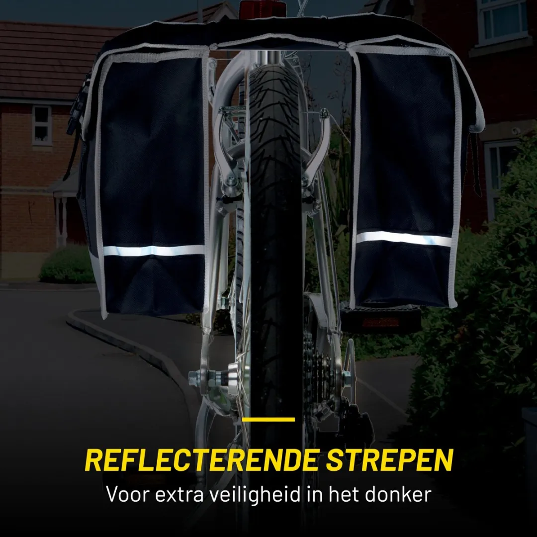Dunlop Dubbele Fietstas 31L - Zwart/Grijs