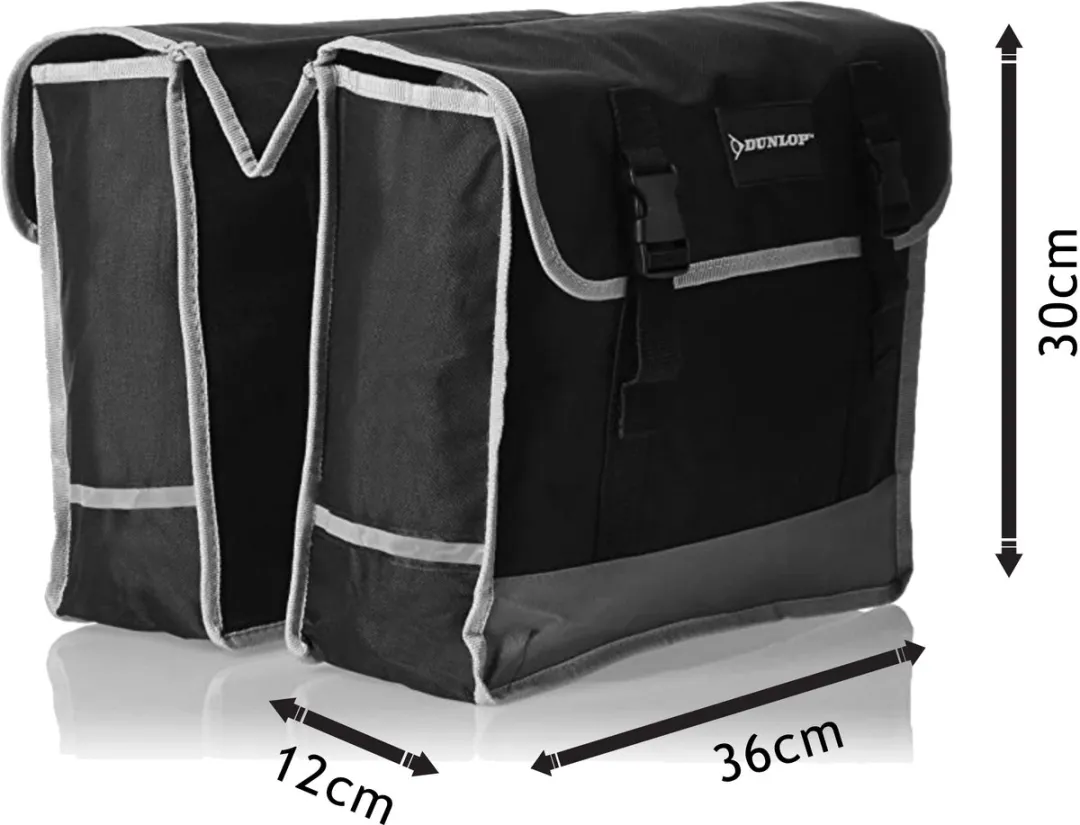 Dunlop Dubbele Fietstas 31L - Zwart/Grijs