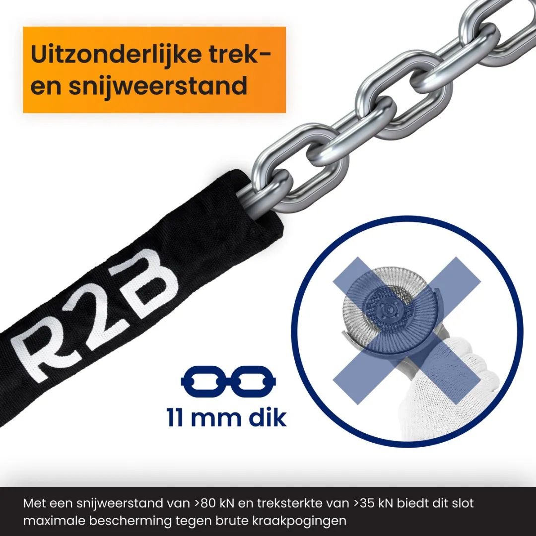R2B Motorslot ART 4 - 120cm - 2 Sleutels - Zwart