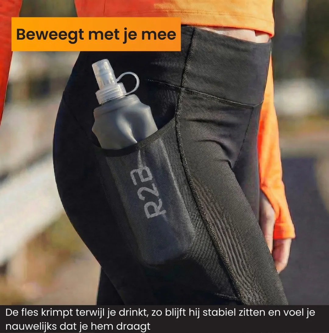 R2B Soft Flask 250 ML - Drinkfles Hardlopen - Opvouwbare Waterfles - Flexibele Drinkfles - Bidon/Drinkzak - Antraciet