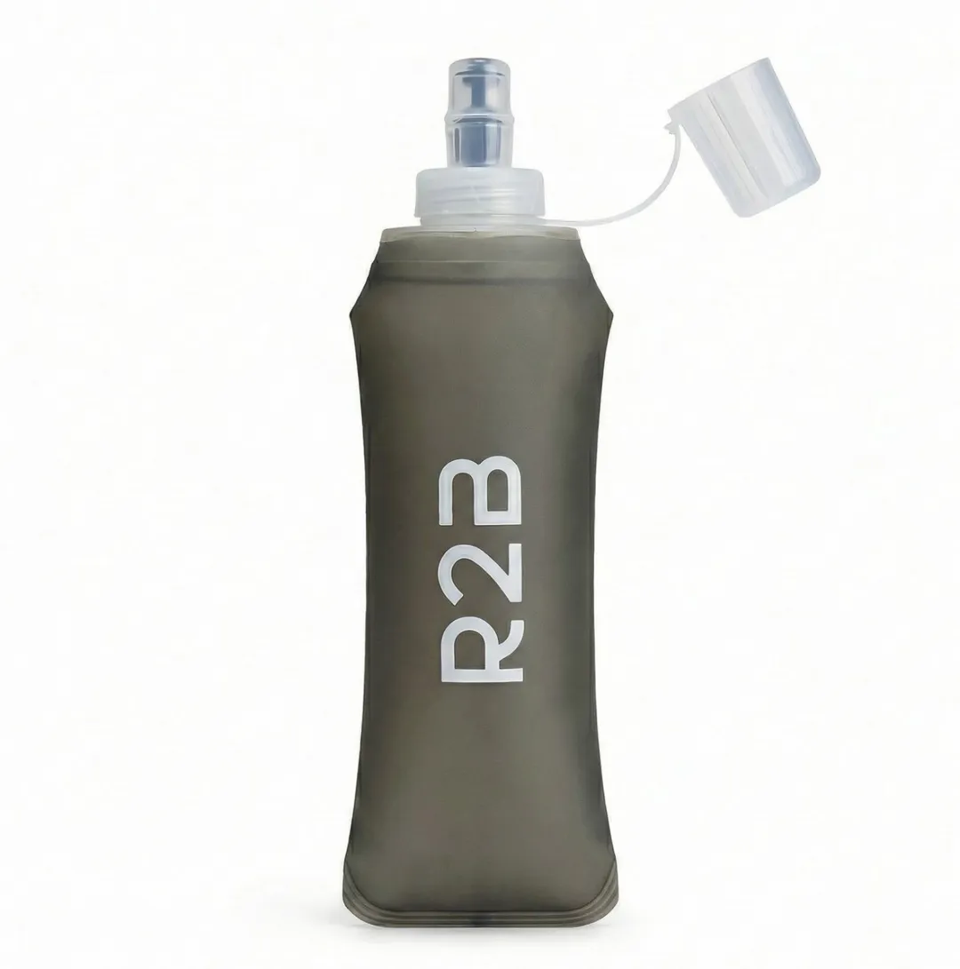 R2B Soft Flask 250 ML - Drinkfles Hardlopen - Opvouwbare Waterfles - Flexibele Drinkfles - Bidon/Drinkzak - Antraciet