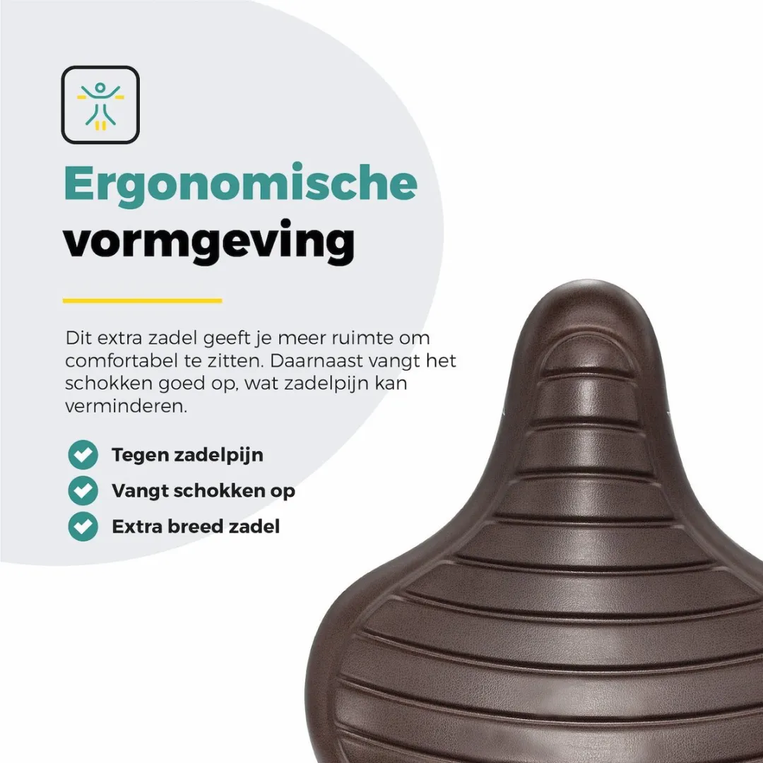Voltano Drifter Wave 2.0 Fietszadel - Donkerbruin