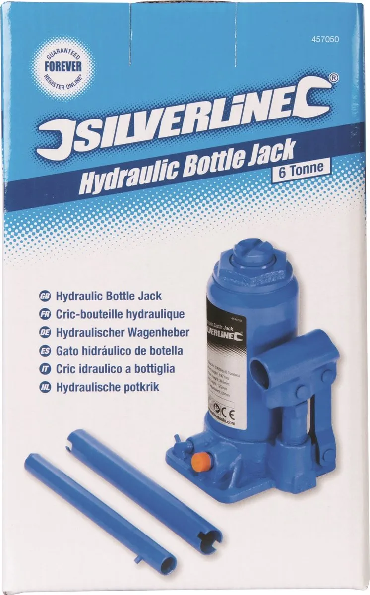 Silverline Hydraulische Potkrik 6 Ton - 197-382mm - Blauw
